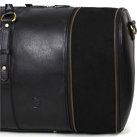 BRAND NEW EXTENDABLE REAL BUFFALO LEATHER DUFFLE TRAVEL OVERNIGHT BAG NWT - Picture 3 of 7